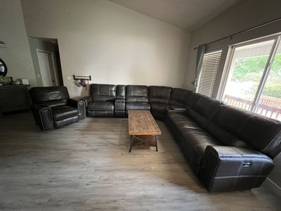Large Sectional Couch with Powered Recliners and extra powered recliner and two drink inserts $1200 OBO