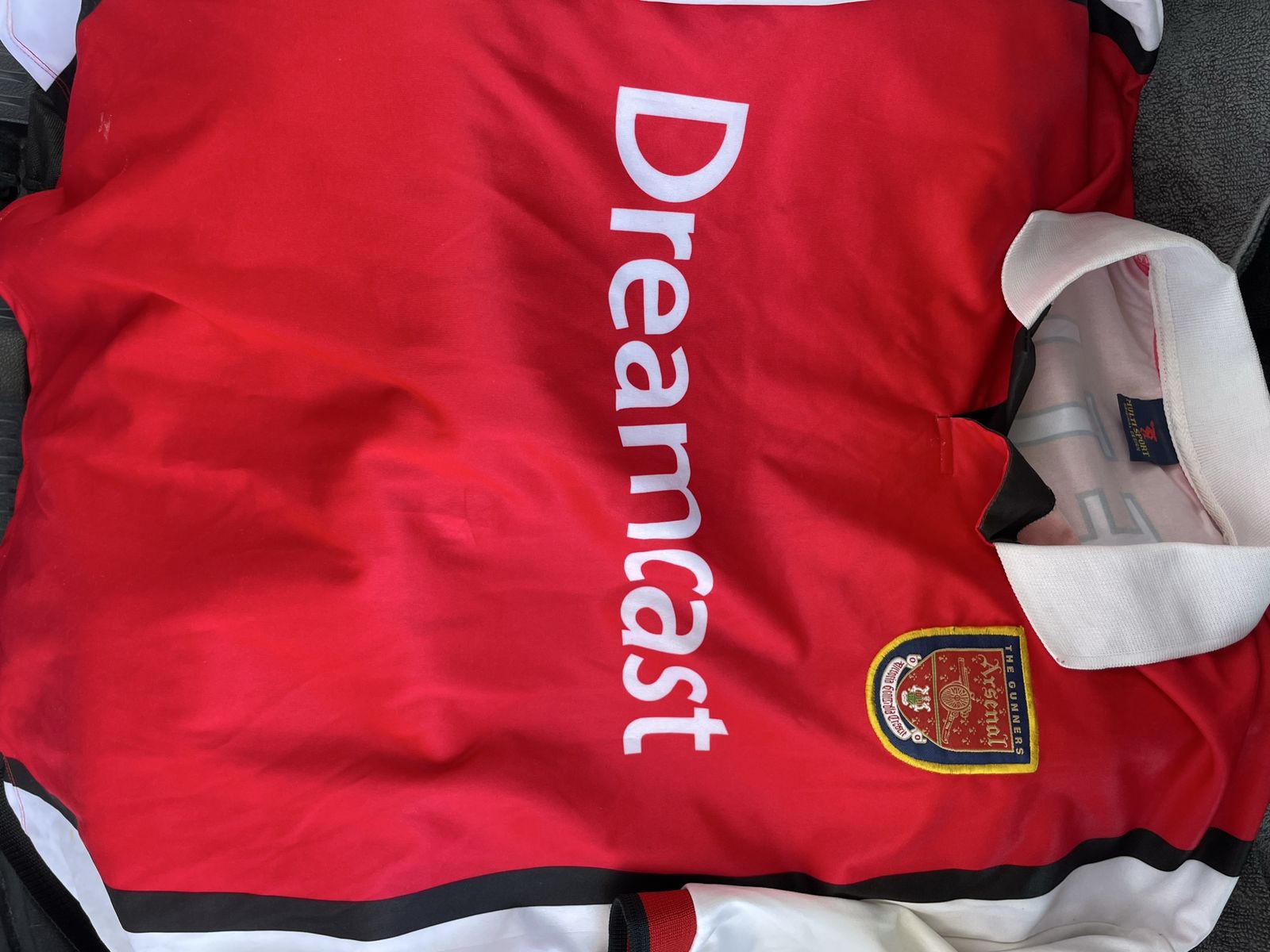 Vintage Arsenal Dreamcast PETIT #17 Home Jersey - Red/White, Men's Large