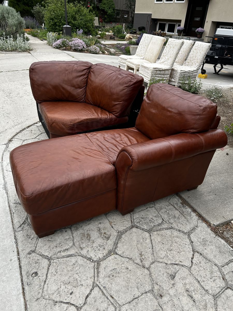 Free Leather couch corner, and and long piece