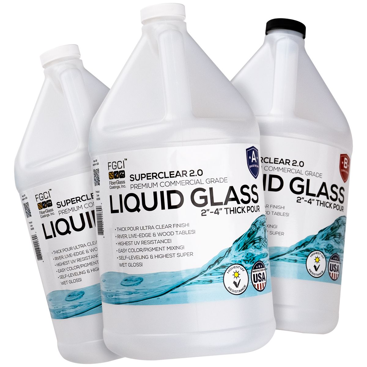 Superclear Liquid Glass Deep Pour Epoxy. (3 gallon Kit)