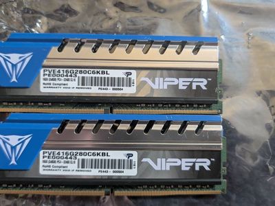 Patriot Viper 4 Series 16GB (2x8GB) DDR4 2800MHz PC4-22400 CL16 Desktop RAM Kit