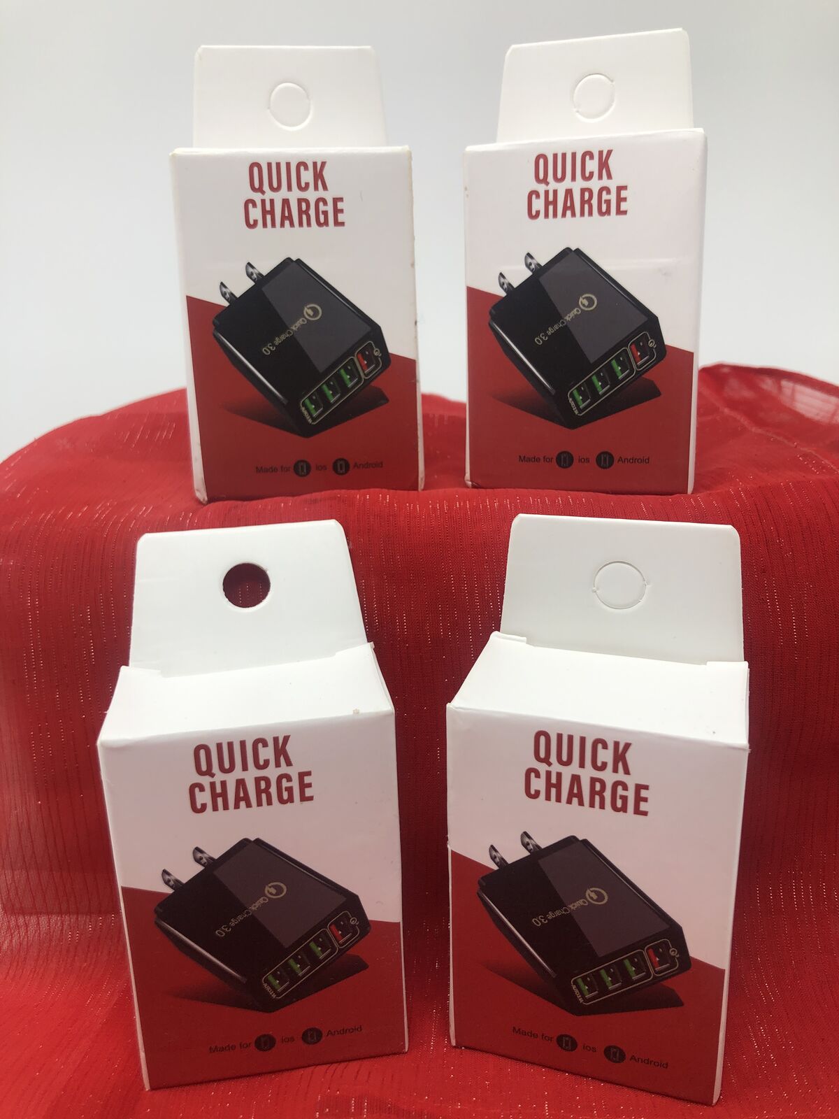(Set 2) 2-Pack Quick Charge 3.0 4-Port USB Chargers – NEW – $16