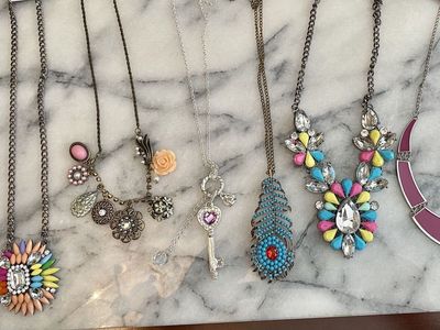 NEW - Gorgeous Necklaces - Colorful Statements - Charms - Key - Feather - $8-$10 - See All Photos