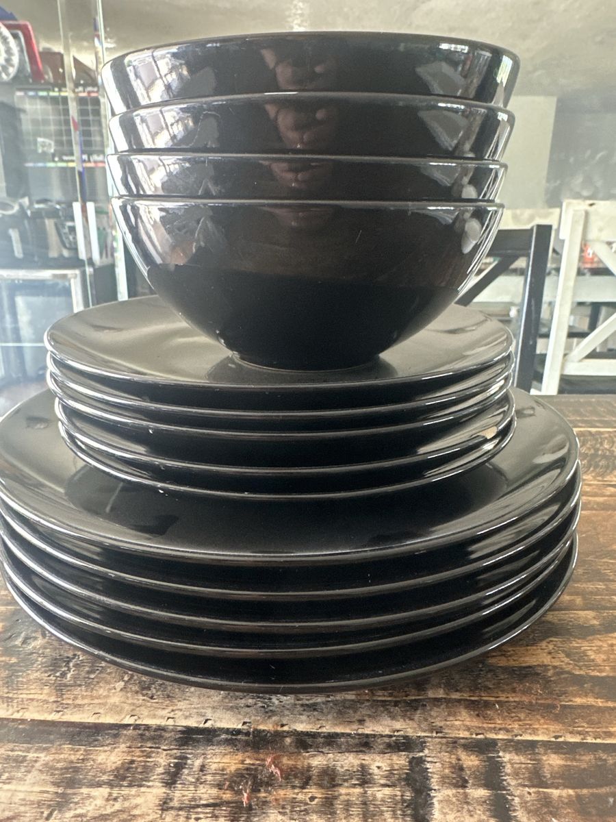 Black Ikea Dinnerware Set