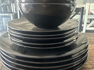 Black Ikea Dinnerware Set
