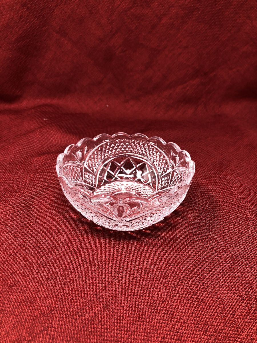 Vintage Engraved Crystal Candy Bowl