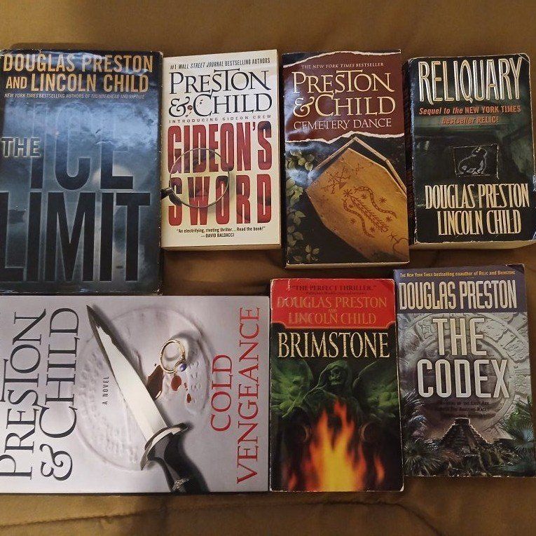 Douglas Preston & Lincoln Child Thriller Book Lot - 7 Novels, Mixed Formats (Hardcover/Paperback)