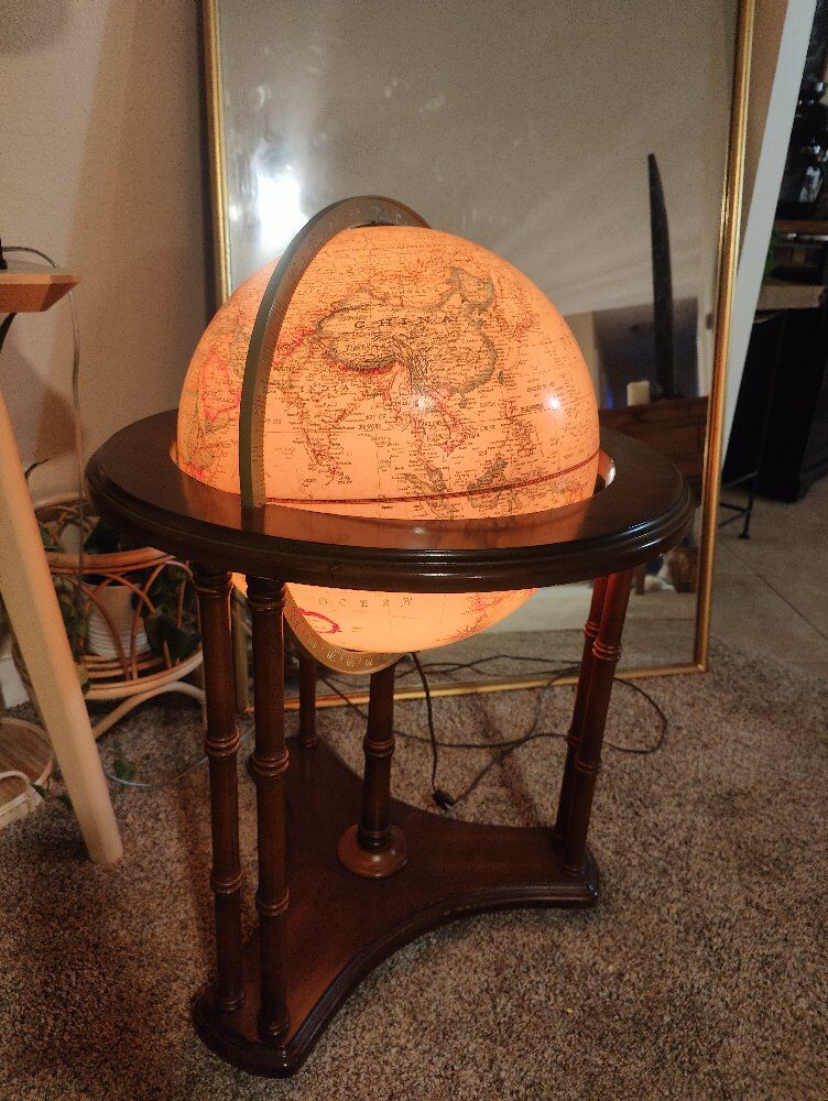 Mid-Century Butler Light-up  heirloom Globe
