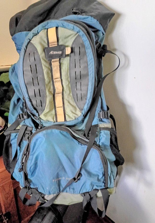 EMS Summit 55L Backpack Blue Hiking Camping Travel