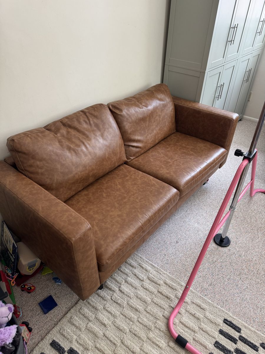 Faux leather couch (low seat)