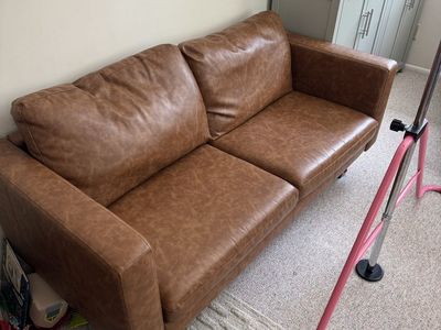Faux leather couch (low seat)