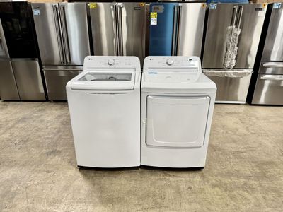 LG TOP LOADING WASHER AND DRYER SET WITH ONE YEAR WARRANTY