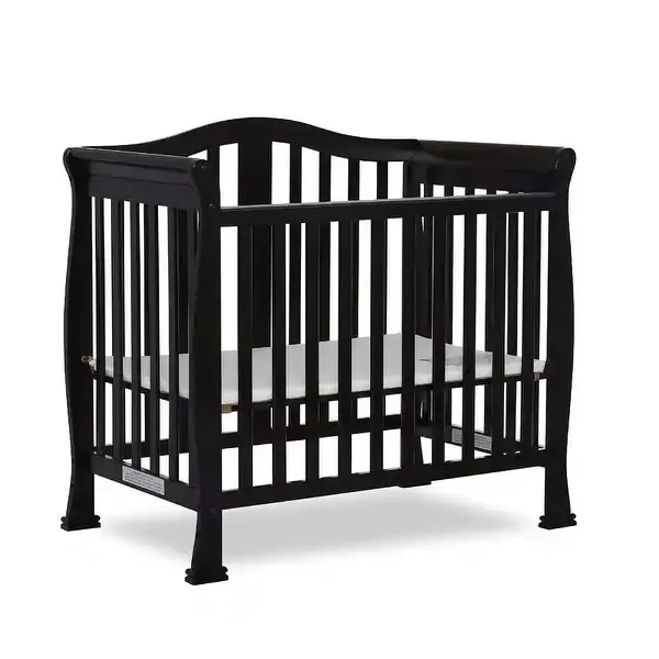 New Dream on Me Addison Naples 4 in Convertible Mini Crib Black