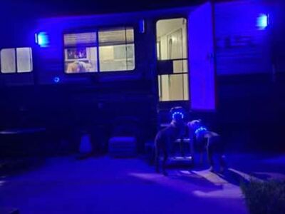 Toy Hauler Camer RV, ramp doubles as balcony
