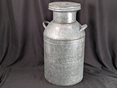 Hobby Lobby Decorative Milk Can Metal Reproduction 24 Inch Tall Silver Gray M...