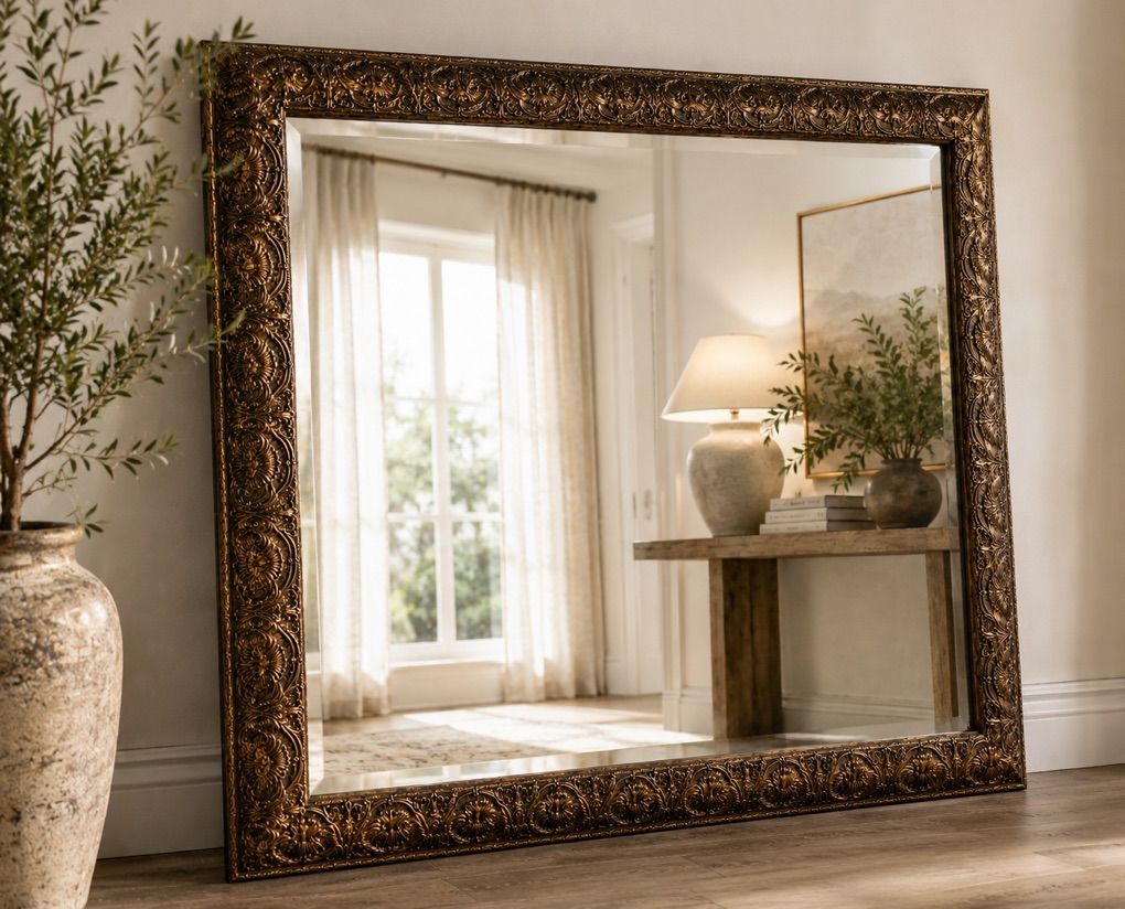 Vintage Hollywood Regency Beveled Wall Mirror
