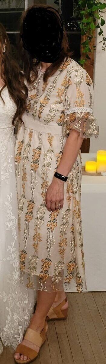 Bridesmaid Homecoming Champagne Embroidered Dress