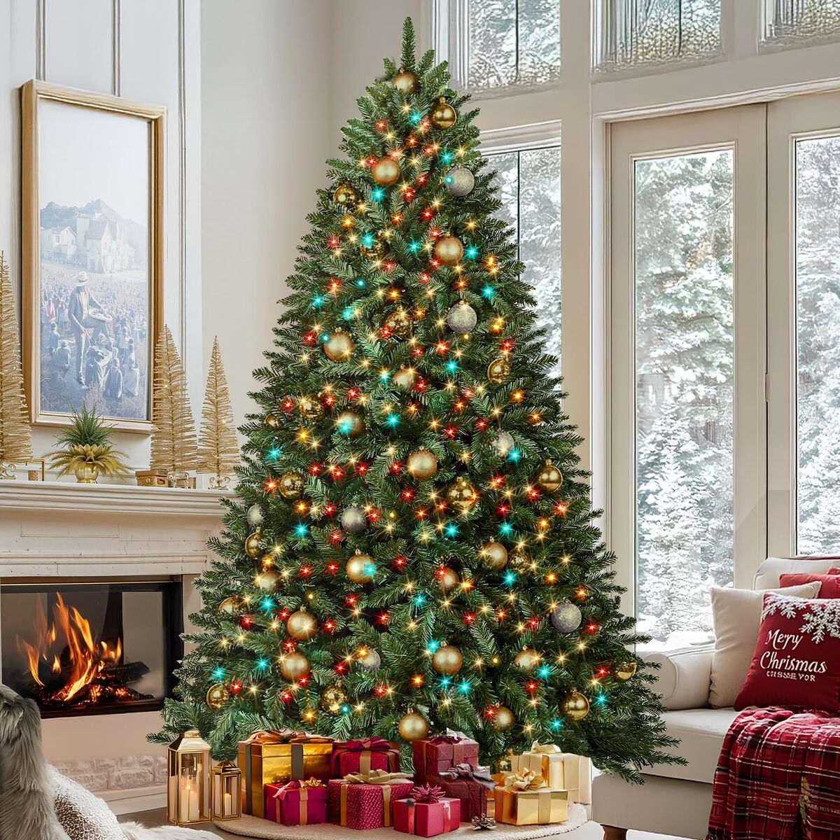 7.5 ft Prelit Christmas Tree with 396 LED Lights