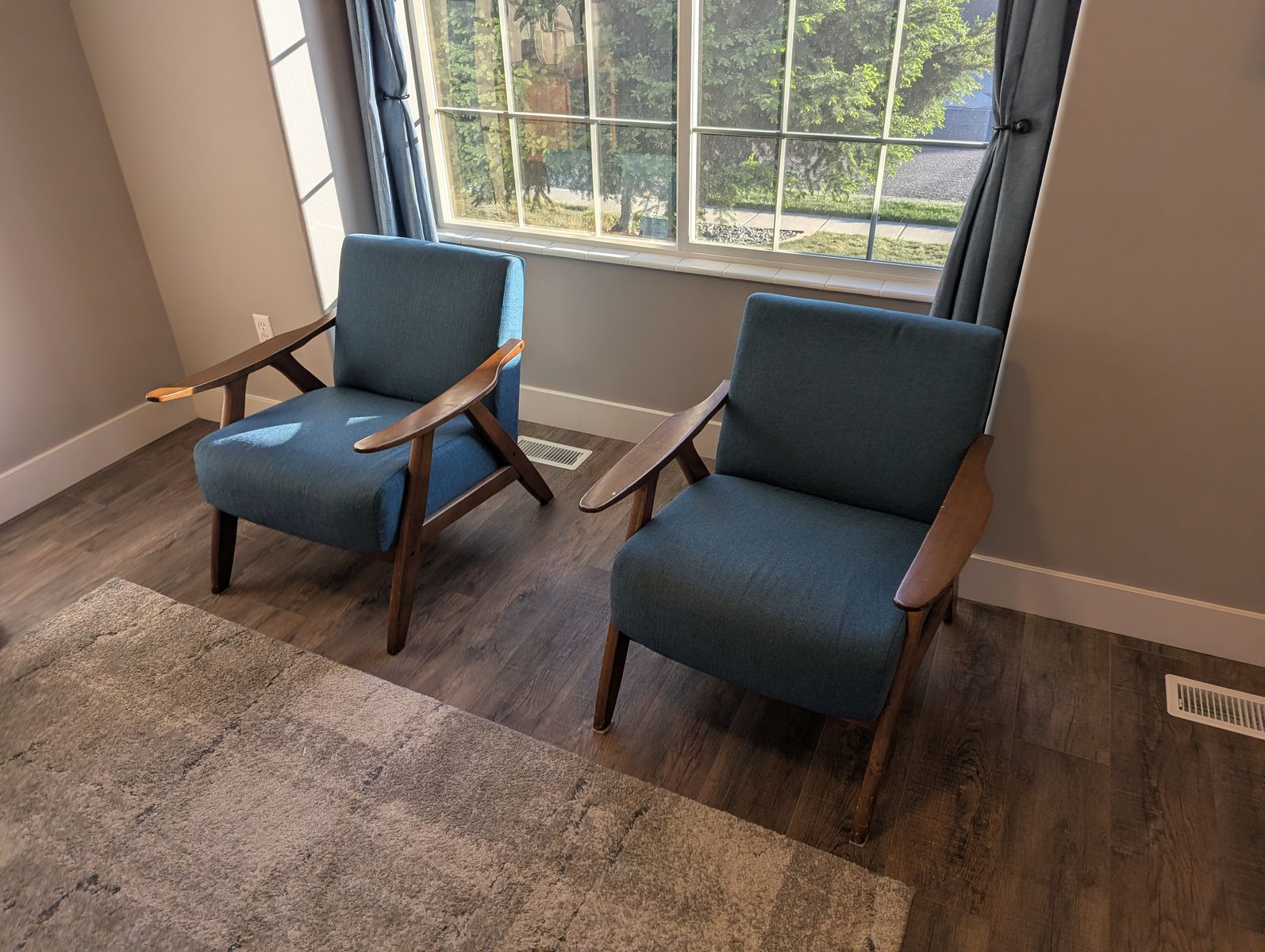 Wood and Fabric Accent/Arm Chairs
