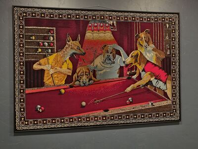 antique tapestries for game or pool room or bar