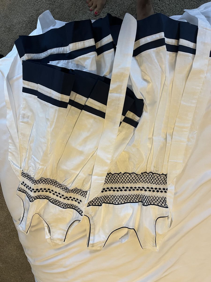 Matching blue and white dresses, size 2T and 4T