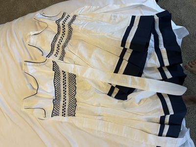 Matching blue and white dresses, size 2T and 4T