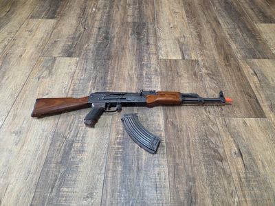 AK-47 Style Airsoft Rifle with Real Wood Stock and Magazine