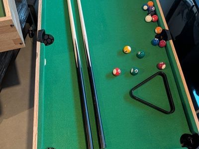 Kids mini billards pool table and foosball table in one!