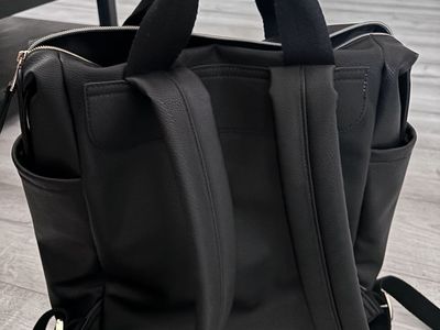 Black Faux Leather Backpack