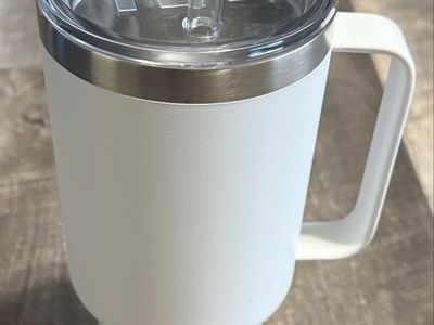 YETI Rambler 42 oz Mug with Handle and Straw Lid - White Insulated Tumbler