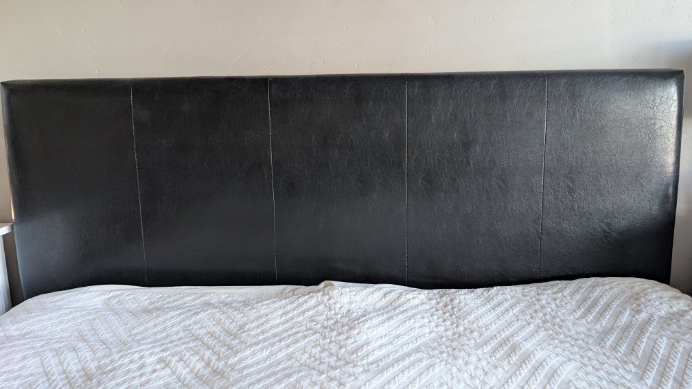 black faux leather headboard king size
