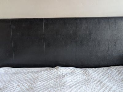 black faux leather headboard king size