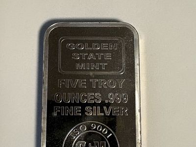 Golden State Mint 5 Troy Ounce .999 Fine Silver Bar