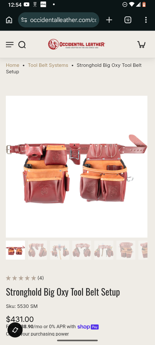 Stronghold big oxy tool belt set up. Occidental leather.