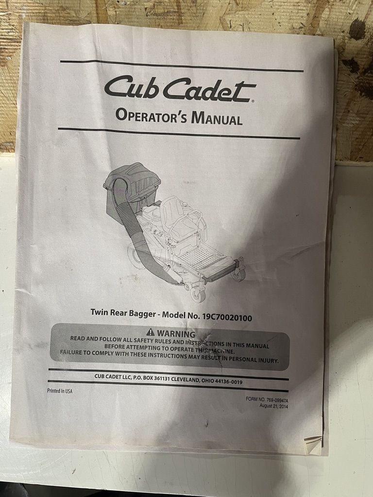 Cub Cadet Bagger for Lawn Mower