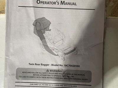 Cub Cadet Bagger for Lawn Mower