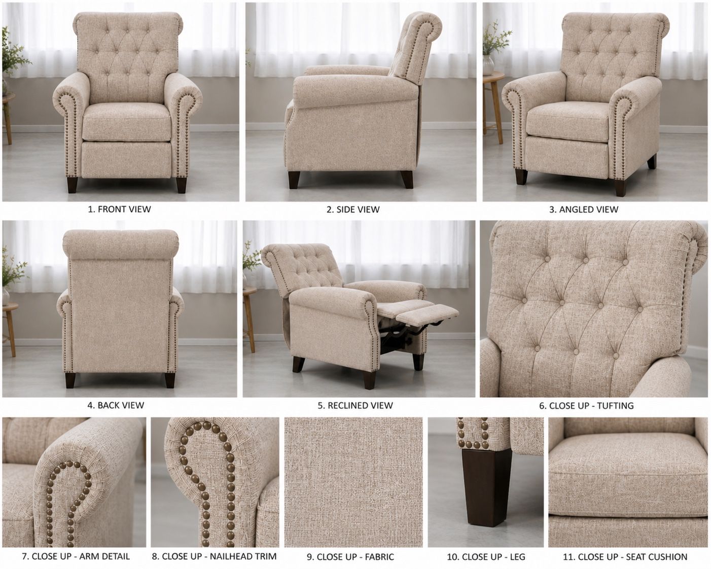 BOX Madison Park Aidan Push Back Recliner