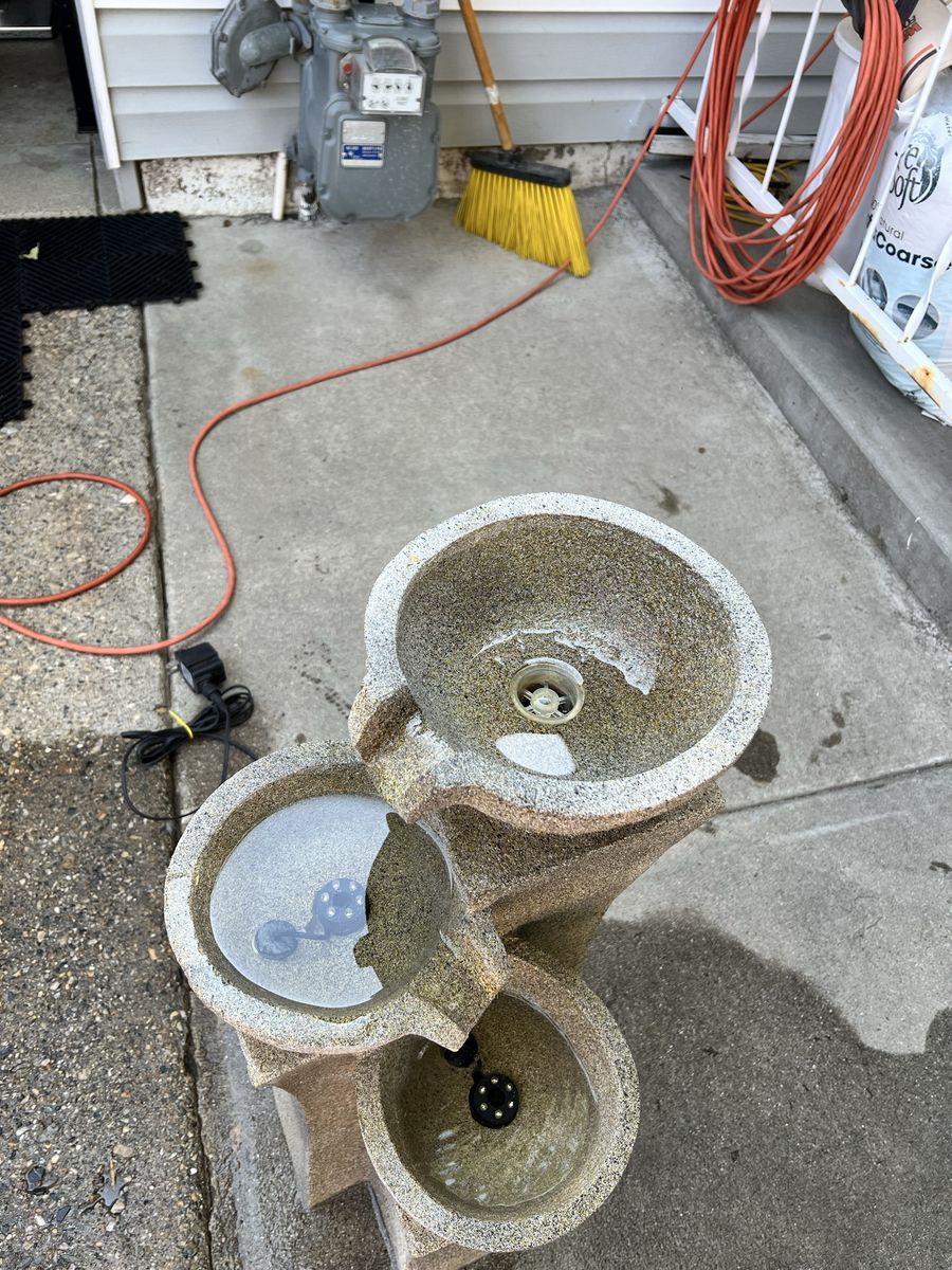 Outdoor Tiered Stone Look Fountain with LED Lights