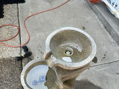 Outdoor Tiered Stone Look Fountain with LED Lights