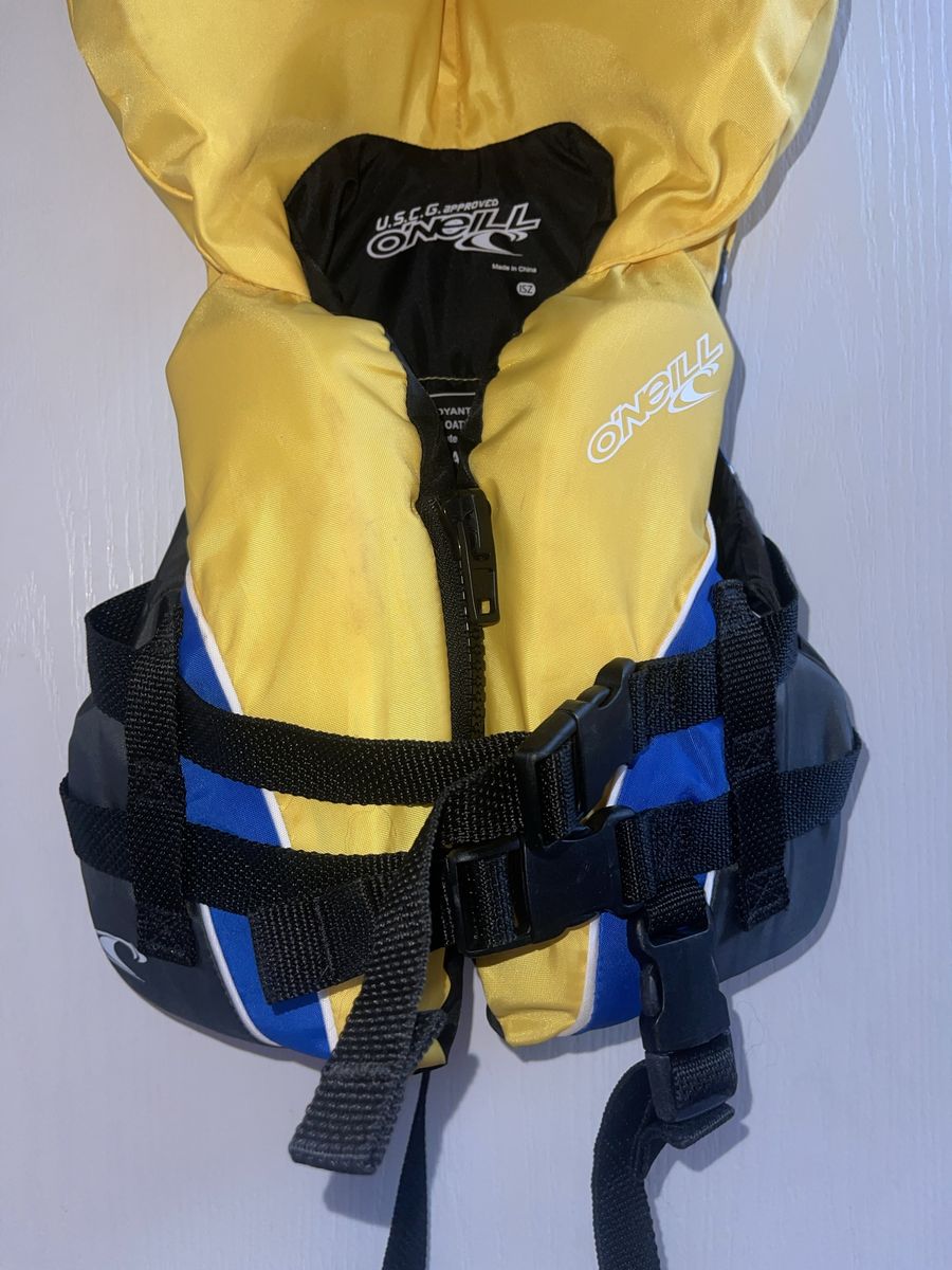 O'Neill Infant Life Vest Jacket Yellow/Blue -USCG- Babies Less Than 30 Lbs!