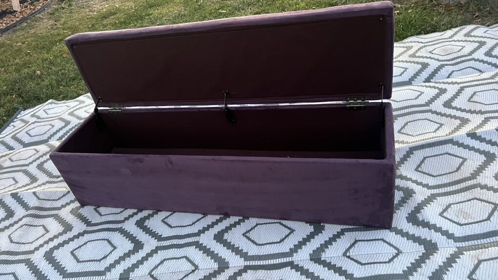 Large Velvet Purple Storage Box 59x16x16