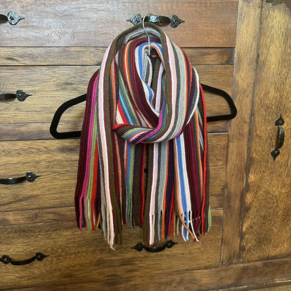 Women’s Striped Winter Scarf Y2K Style