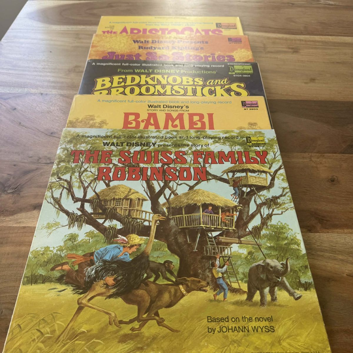 Disneyland Records Story Book & Record - Lot of 5 - Bambi, Aristocats, Bedknobs