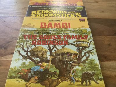Disneyland Records Story Book & Record - Lot of 5 - Bambi, Aristocats, Bedknobs