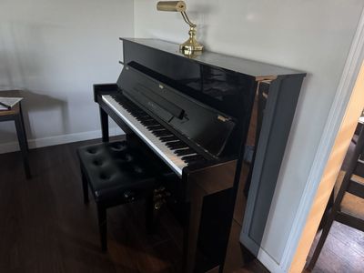 Kawai Upright Piano - Black Gloss Finish with Matching Bench