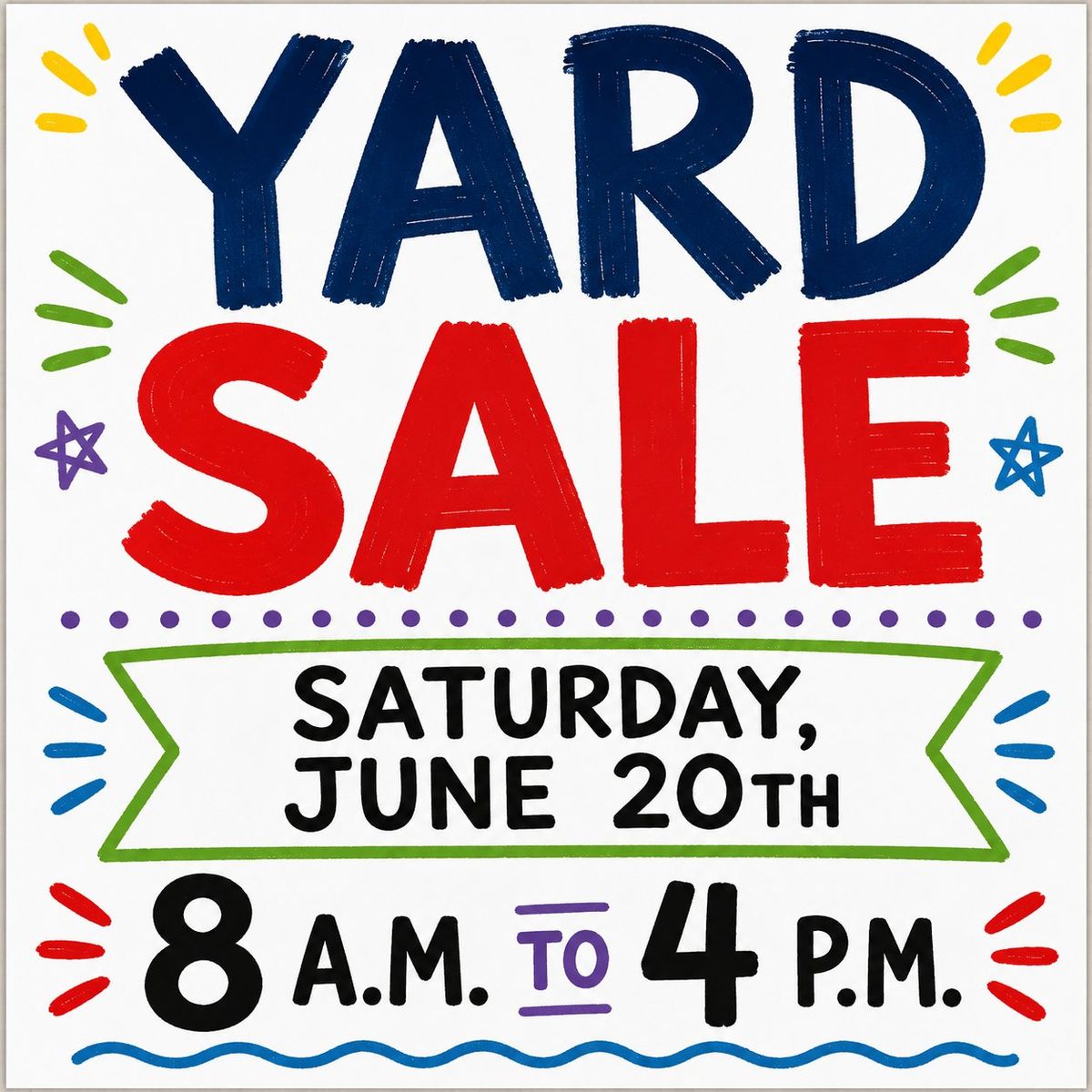 Yard Sale - Saturday, June 20th, 8 AM - 4 PM