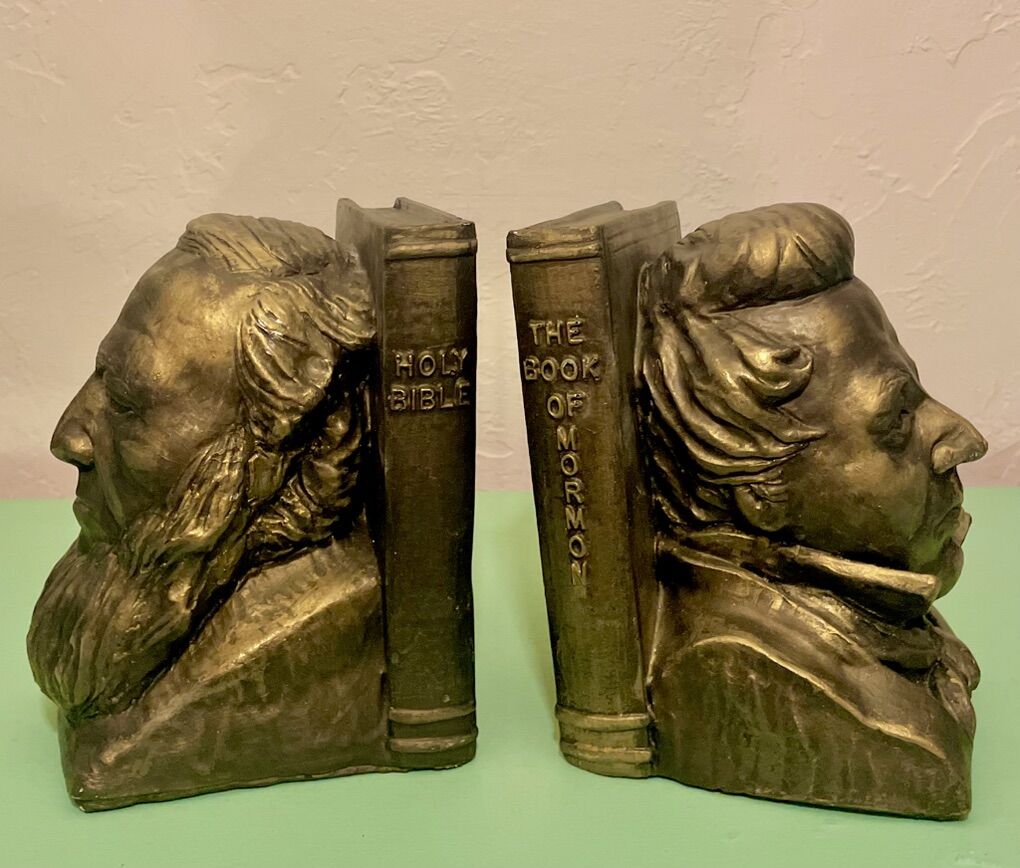 VINTAGE MORMON PROPHET'S BOOK ENDS