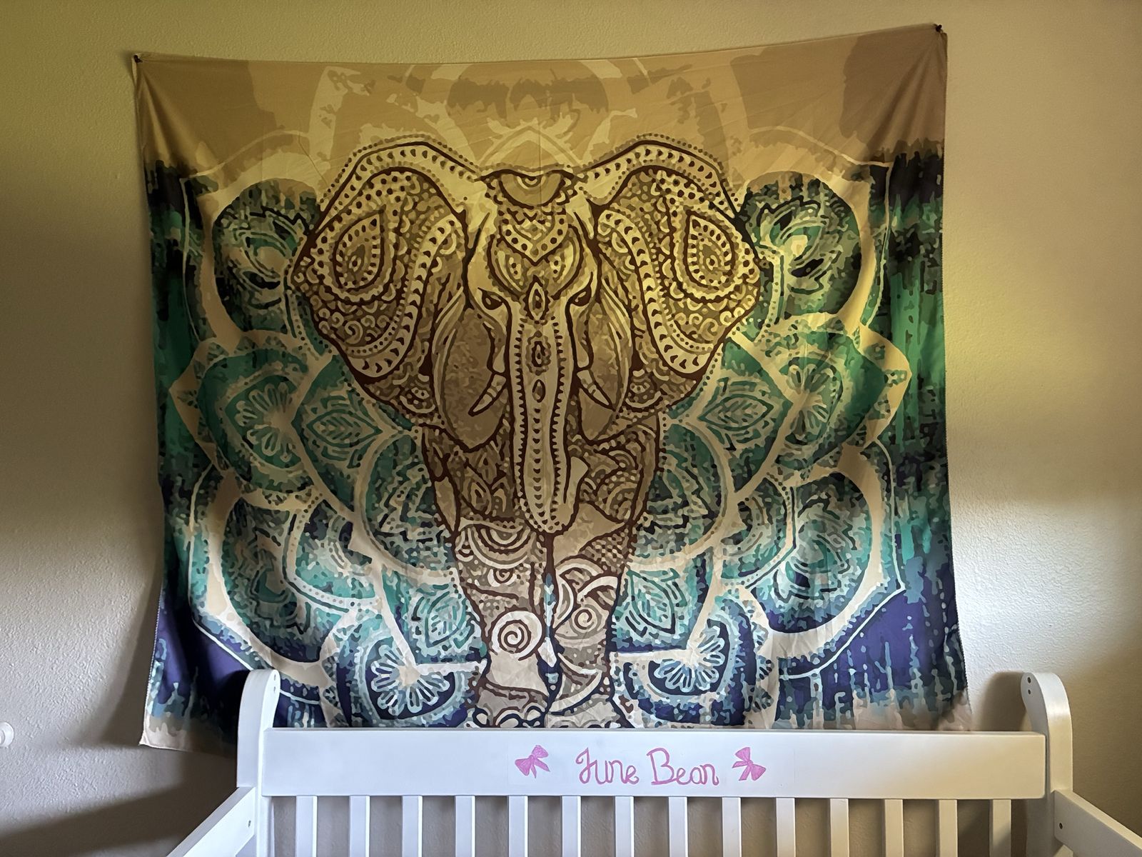 Elephant Mandala Tapestry Wall Hanging Decor Blue Green Brown Boho Chic