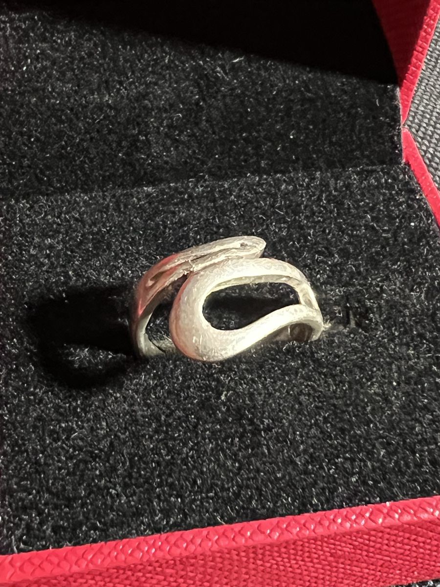 Sterling Silver Modernist Abstract Wave Ring Size 6
