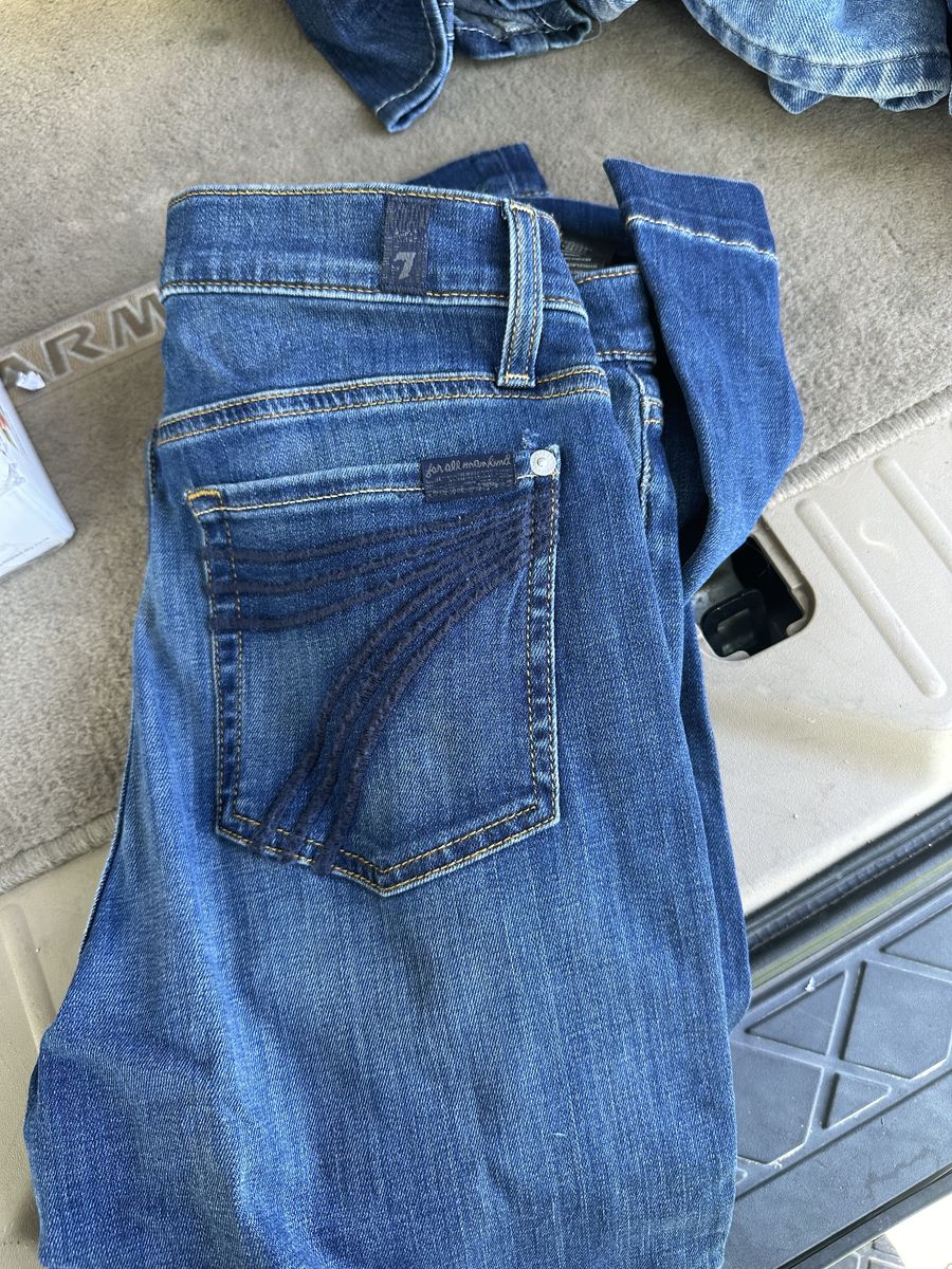 7 For All Mankind Women's Size 29 Blue Denim Jeans Slim Illusion Skinny